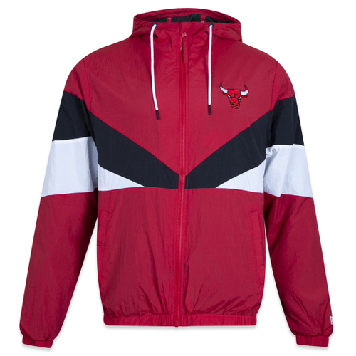 Jaqueta corta vento windbreaker nba chicago bulls core vermelho