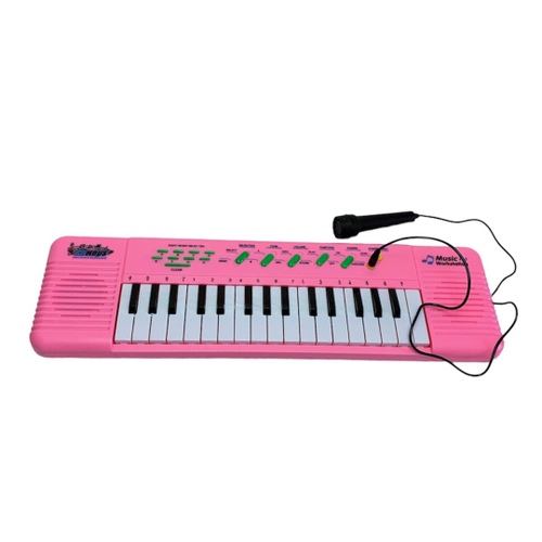 Teclado Piano Infantil Com Microfone Rosa em Promoção na