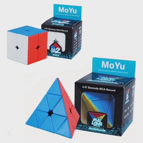 KIT Cubo Magico 2x2 + 3x3 + 3x3x3 Triângulo Cube Pro - MO YU