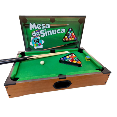 Mini Mesa de Sinuca Bilhar Snooker Infantil Com Pé 2 Tacos 16 Bolas  Triângulo Giz Brinqway