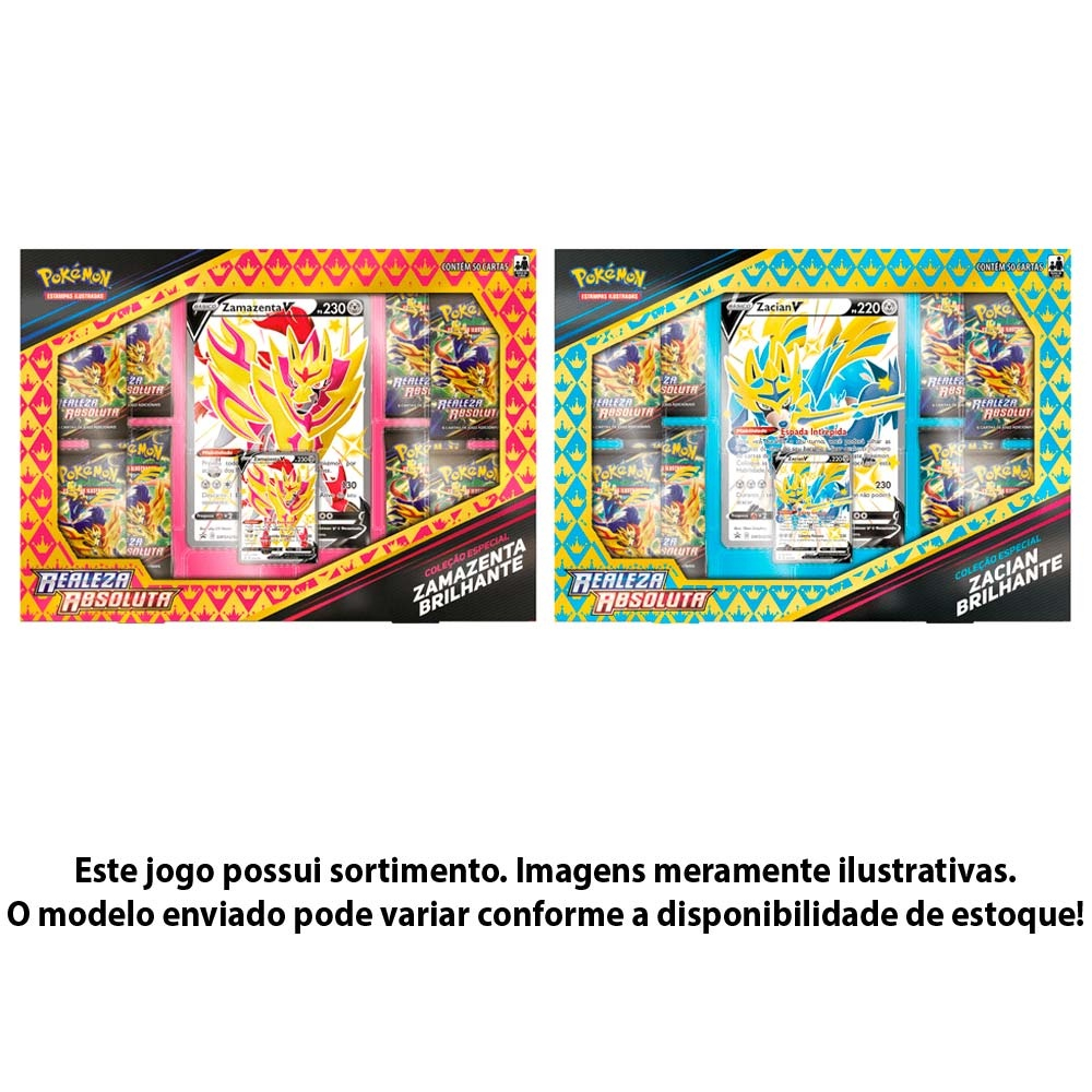 Box Zacian ou Zamazenta Brilhante Shiny Realeza Absoluta COPAG