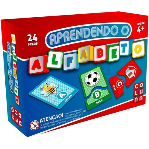 Jogo Educativo Pedagogico Aprendendo o Alfabeto 26Pçs Coluna