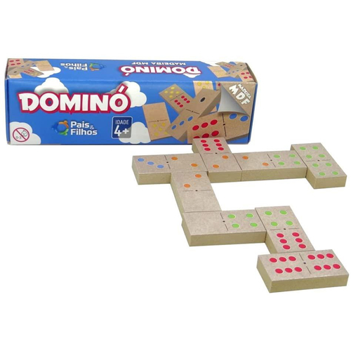 Jogo domino 28pcs colorido 7,5mm