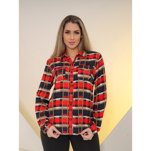 Camisa xadrez hot sale feminina viscose