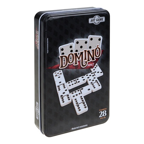 Jogo de Domino lata 28 pecas 2 a 4 jogadores