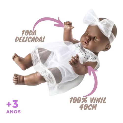 Bebe Reborn Negra Realista Linda Vinil Silicone no Shoptime