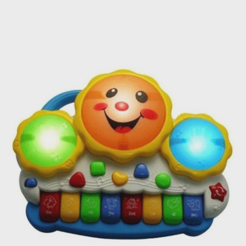 Brinquedo Infantil Pianinho Musical Fazendinha Musicas Sons de Animais luz  e alça Cor: Tambor Laranja no Shoptime