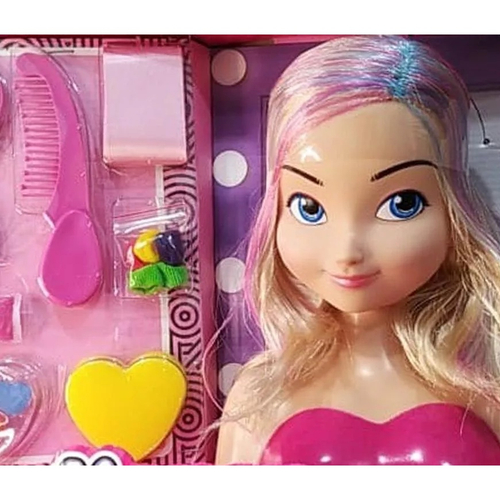 Busto Boneca Barbie Para Pentear E Maquiar Vem Com Maquiagem no Shoptime