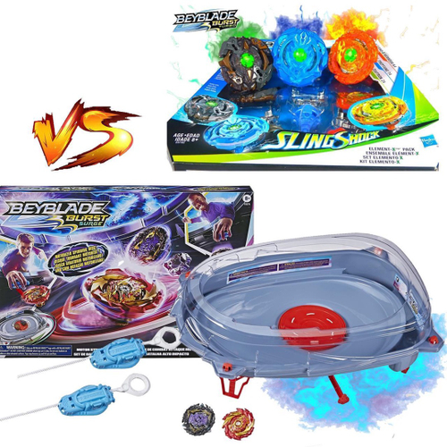 Kit 3 Beyblade Burst Elemento X + 2 Lançador C/ Suporte Grip