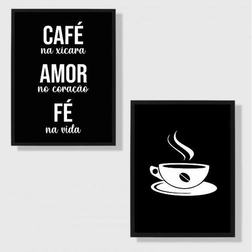 Kit 5 Quadros para Decoração Frases Café Cozinha Amor em Promoção na  Americanas