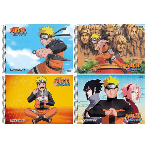 Kit 5 Cadernos Brochura 1/4 + Desenho Naruto Shippuden em Promoção