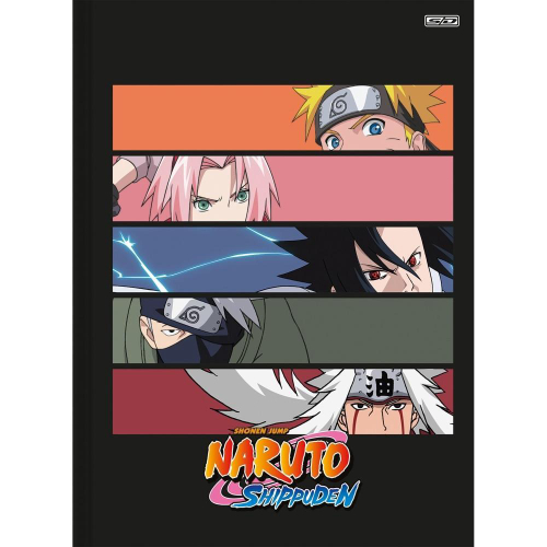 Kit 5 Cadernos Brochura 1/4 + Desenho Naruto Shippuden em Promoção