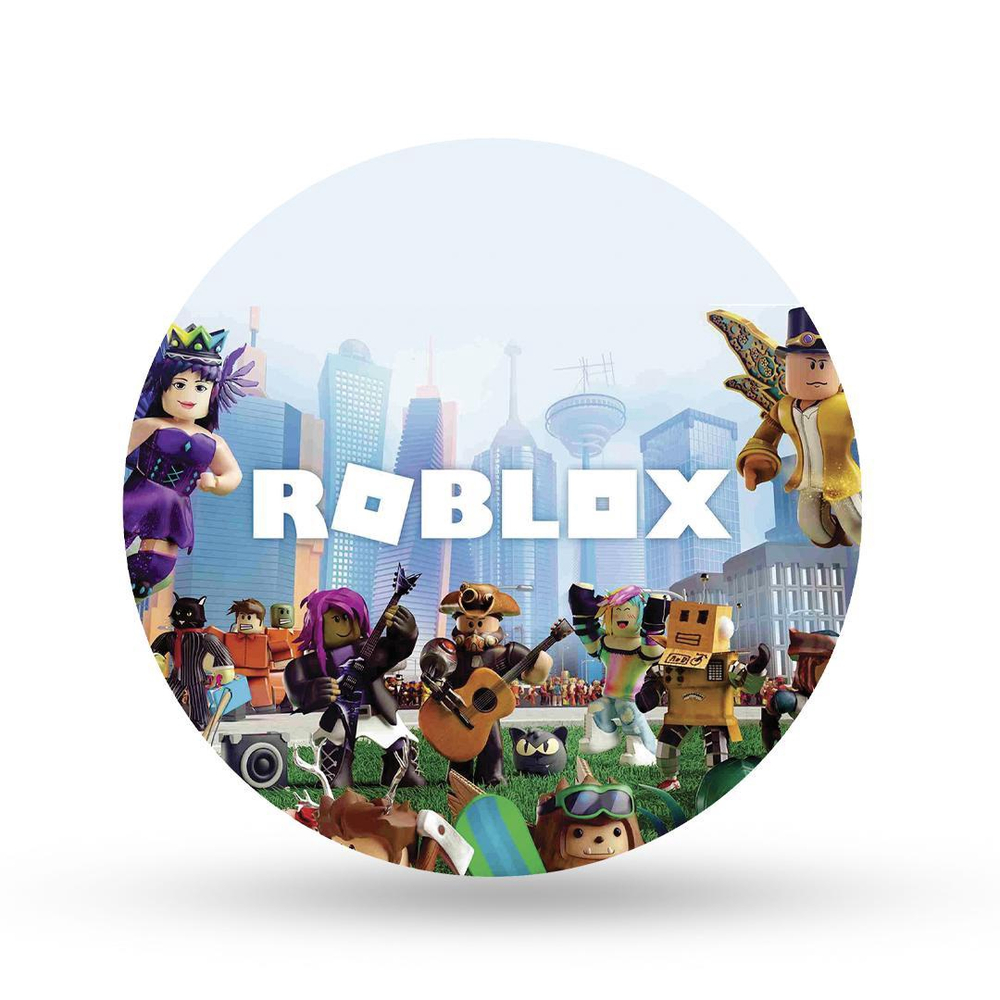 Painel Redondo Tecido Sublimado Roblox 1,5 De Diam em Promoção na