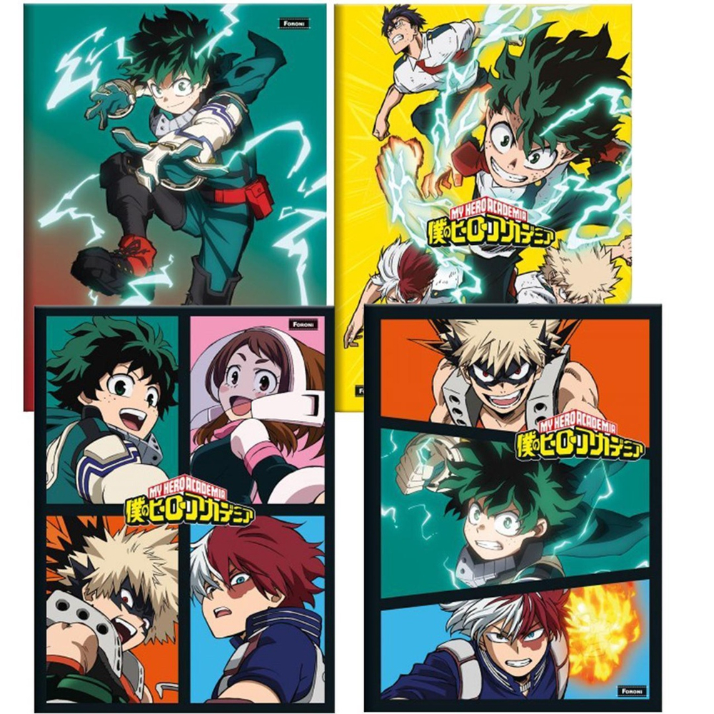 Kit 4 Caderno Brochurão My Hero Academia Anime 80 Fls Foroni em Promoção na  Americanas