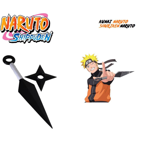 Capa Manto Minato + Bandana Aldeia da Folha + Kunai Shuriken