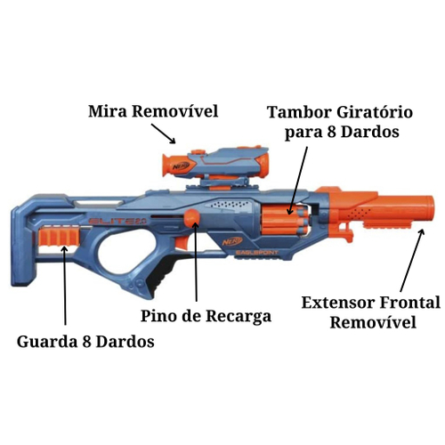 Lança dardos sniper nerf elite 2.0 eaglepoint rd 8 hasbro f0424