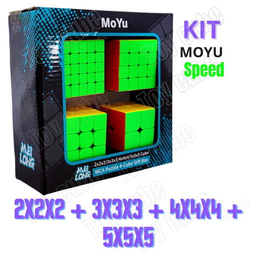 Kit Cubo Mágico Profissional Moyu 2x2x2 3x3x3 4x4x4 5x5x5 Black Carbon