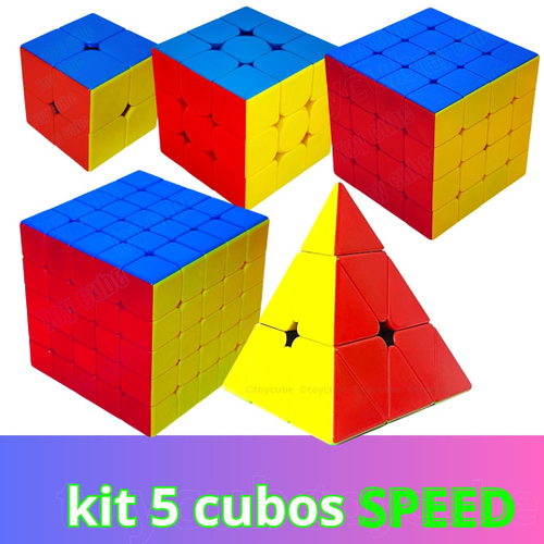 Kit 4 Cubo Mágico 2x2 + 2x2x2 + 3x3x3 + Pirâmide Magic Cube em