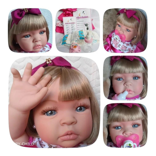 Boneca Bebê Reborn Loira Yasmin Com Enxoval Completo 46cm na Americanas  Empresas