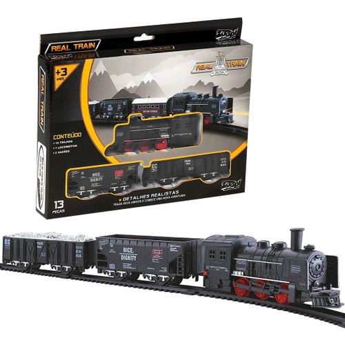 Trenzinho De Brinquedo Locomotiva Com Som E Luz Trem Trilhos em Promoção na  Americanas