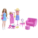 Barbie Roupeiro para Dollhouse, Móveis de Moda com Acessórios