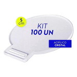 Medalha Acrílico Cristal Redonda Lisa Kit 100 Un 5Cm 2Mm