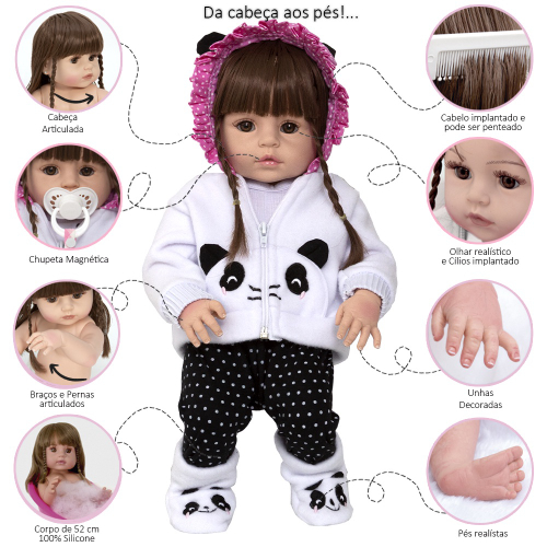 Bebe Reborn Menina Panda