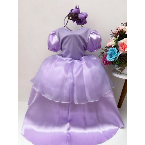 Vestido Princesa Sofia Sophia Lilás Princesas Lilás Fantasia