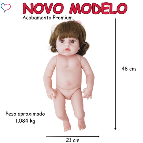 Bebe Reborn Girafinha Menina 100% Silicone 48cm no Shoptime