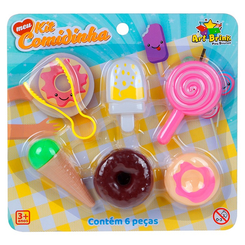 Kit de Comidinha de Brinquedo Infantil Madeira Cereais 30 Pç