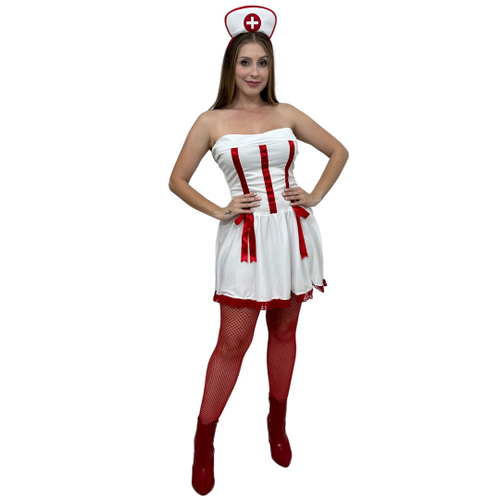 Fantasia de Halloween Adulto Feminino Enfermeira Zumbi Com Tiara de Sangue  em Promoção na Americanas