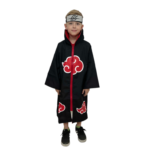 Capa Manto Akatsuki Barato Infantil Itachi Cosplay Nuvem Vermelha :  : Moda