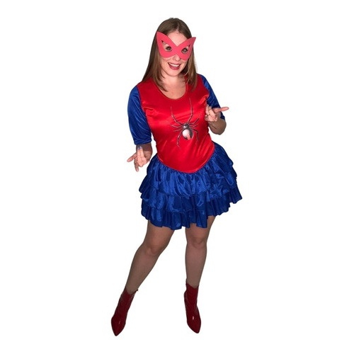 Fantasia adulto feminino traje teia de aranha Carnaval halloween