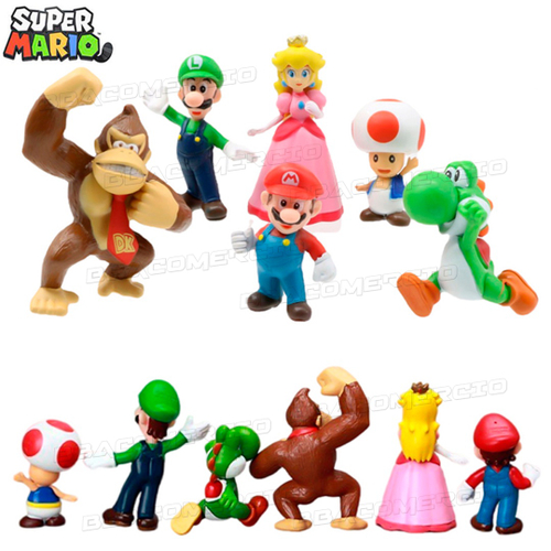 Bonecos Super Mario World Coleção Miniaturas Nintendo Dokey Kong + B