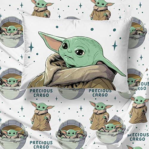 Jogo de Lençóis Infantil The Mandalorian Baby Yoda – 3 Peças Macias e  Duráveis