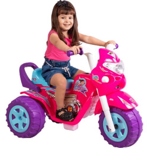 Moto infantil passeio E pedal uno rosa - calesita no Shoptime