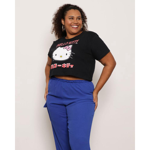 Camiseta cropped hello kitty