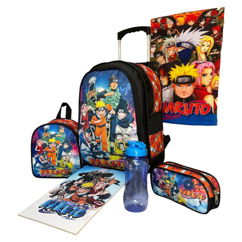 Mochila E Estojo Escolar Clã Akatsuki Simbolo Nuvem Naruto Anime no Shoptime