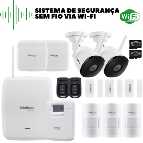 Kit De Sistema De Alarme S/ Fio Amt 8000 Slim Intelbras