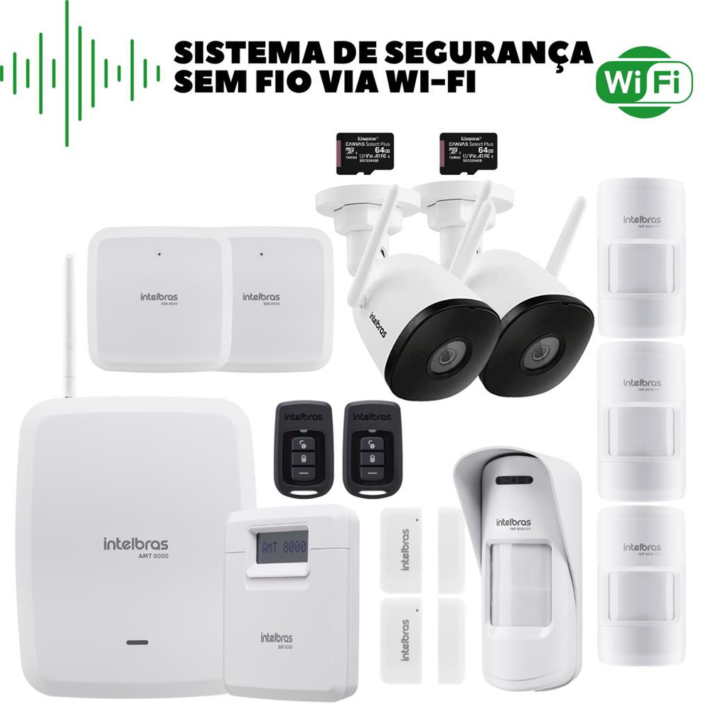 Kit Amt 8000+xss 8000+2xac 8000+3ivp 8000 Pet Cam Intelbras