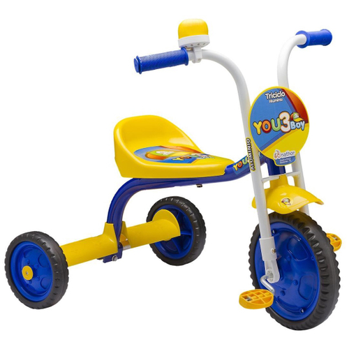 Motoca Triciclo Velotrol Infantil Com Empurrador Menino Azul