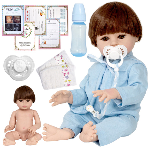 Boneca Bebê Reborn Menino 100% Silicone Pode Dar Banho em Promoção na  Americanas