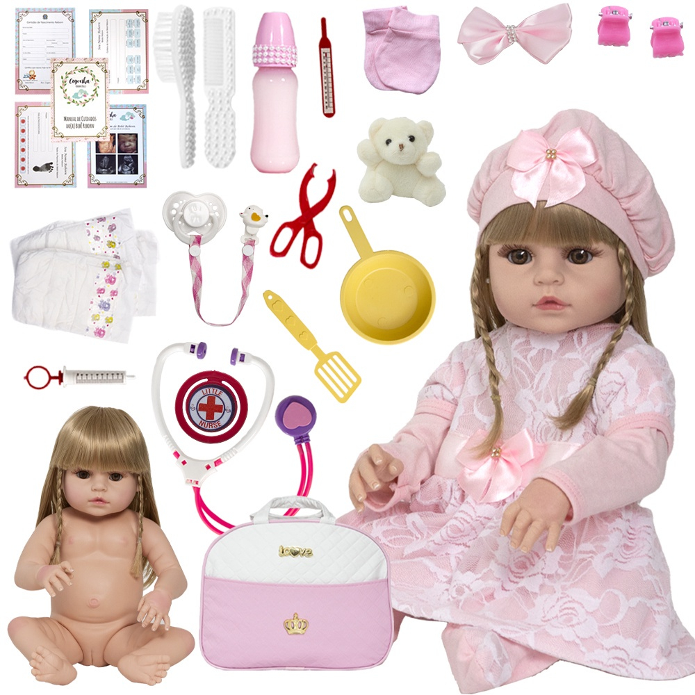 Boneca Reborn Linda Princesa Yasmin com Enxoval Completo no Shoptime