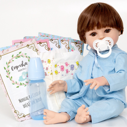 Boneca Bebe Reborn Recem Nascida Silicone Com Lindos Itens