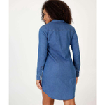 Vestido Jeans Feminino Chemise Bolsos Disparate-07189