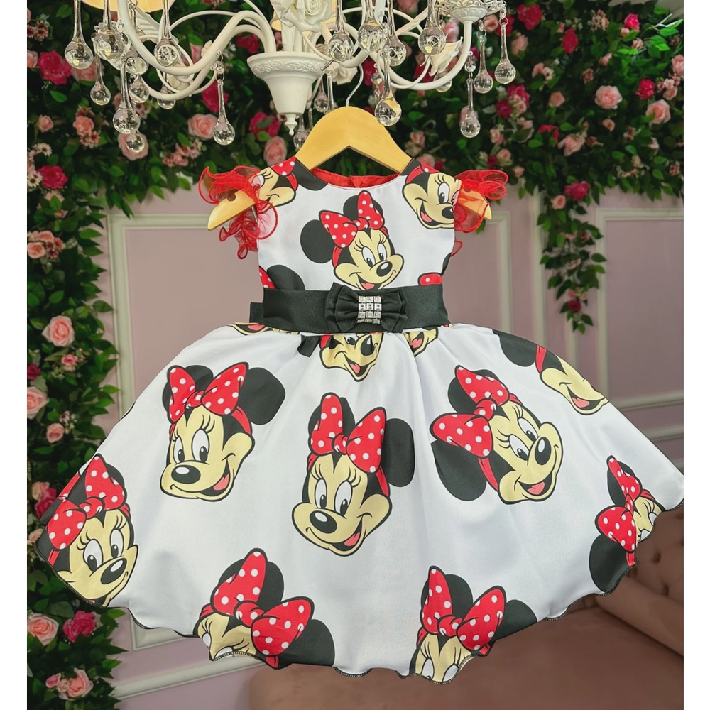 Vestido tematico minnie store vermelha