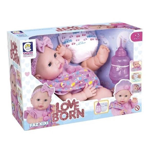 Boneca Reborn com Acessórios - Nenem Nanando - Love Born - 36 cm