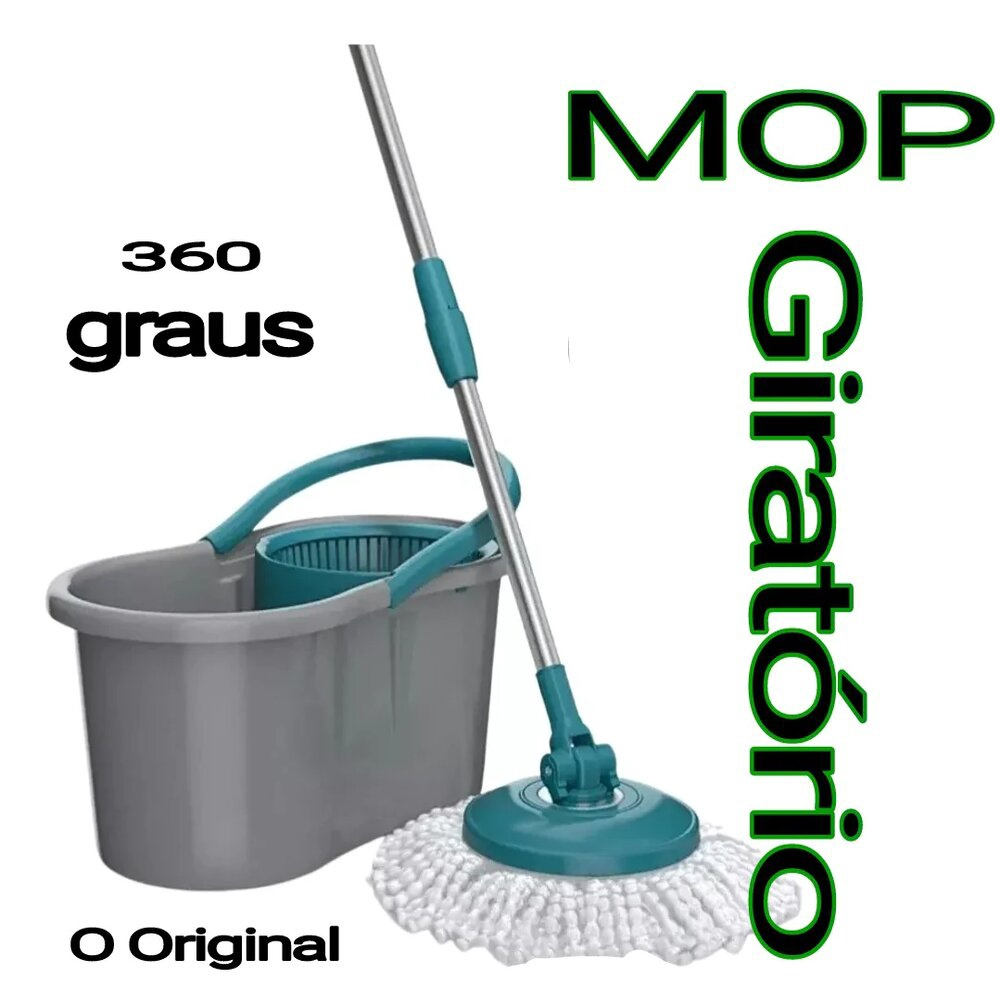 Balde Perfect Mop Pro 360° Giratório Limpeza Geral Esfregão 12l