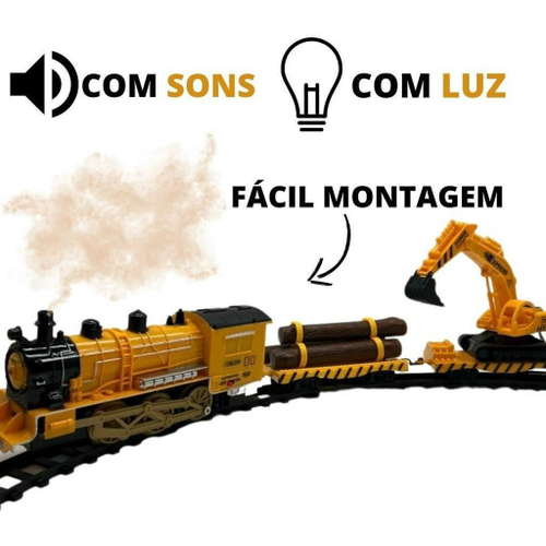 Trem Brinquedo Locomotiva Som E Luz 4 Vagoes - Dm Toys na Americanas  Empresas