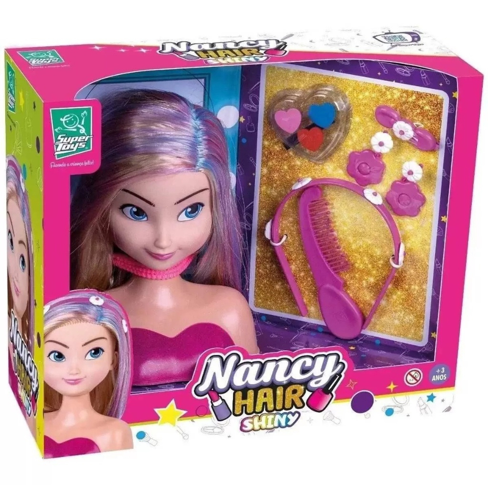 Boneca Nancy Hair Busto Para Pentear E Maquiar 465 - Super Toys em Promoção  na Americanas